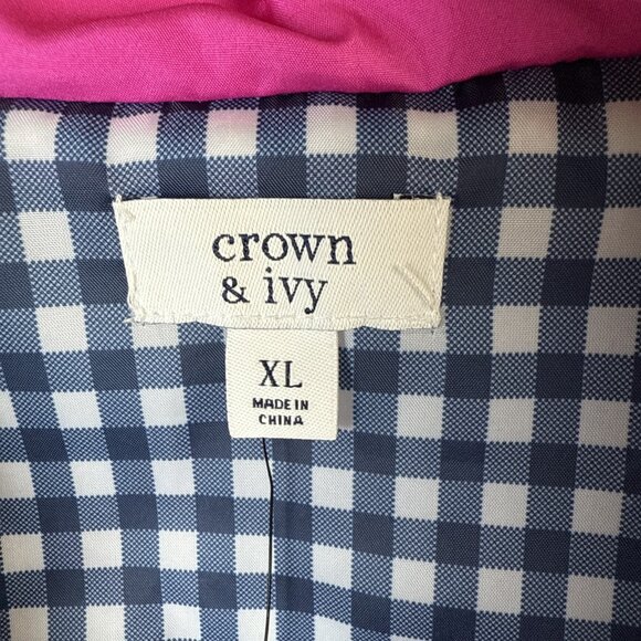 NWT Crown & Ivy‎ Hip Pink Vest Women’s Size XL Barbie Quilted Hot Clueless Gold - Picture 3 of 11